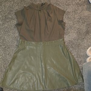 Ashley Stewart Khaki and Olive Mini Dress